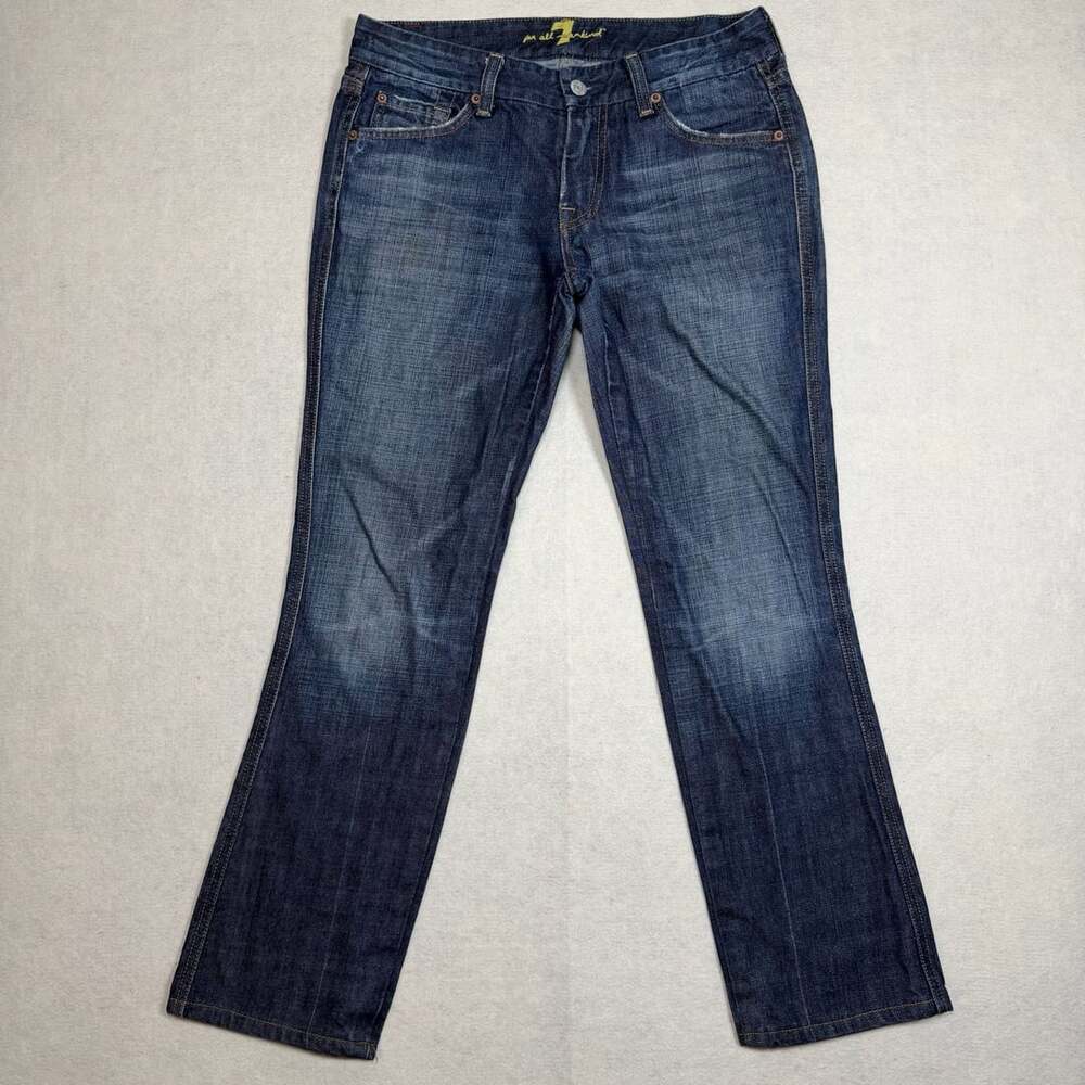 7 For All Mankind Jeans Womens 29x28 A Pocket Bootcut Flare Blue Denim Pants USA
